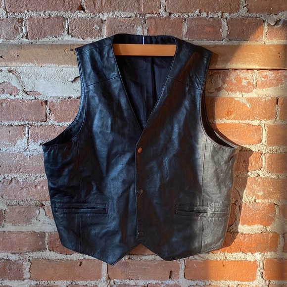 Vintage Leather Vest - Picture 1 of 3